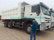 Màu trắng HOWO 371/336/290 / 266HP 6x4 10 wheeler Khai thác Dump / Dumper / Tipper Xe tải volvo Công nghệ Đối với Lào Myanmar