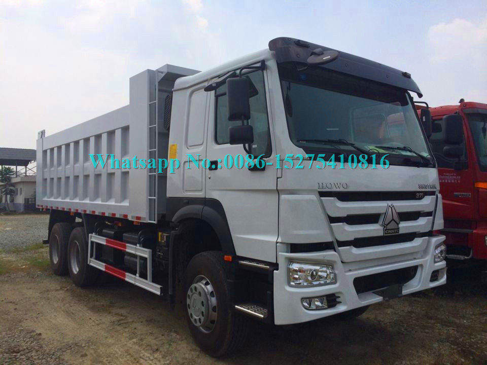 Màu trắng HOWO 371/336/290 / 266HP 6x4 10 wheeler Khai thác Dump / Dumper / Tipper Xe tải volvo Công nghệ Đối với Lào Myanmar