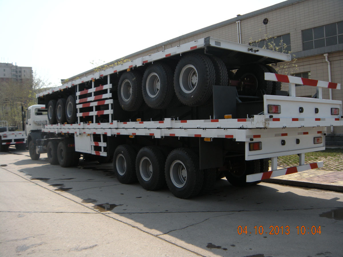 40ft Ba xe tải hạng nặng Alxes Xe tải phẳng có độ dày trên 14mm