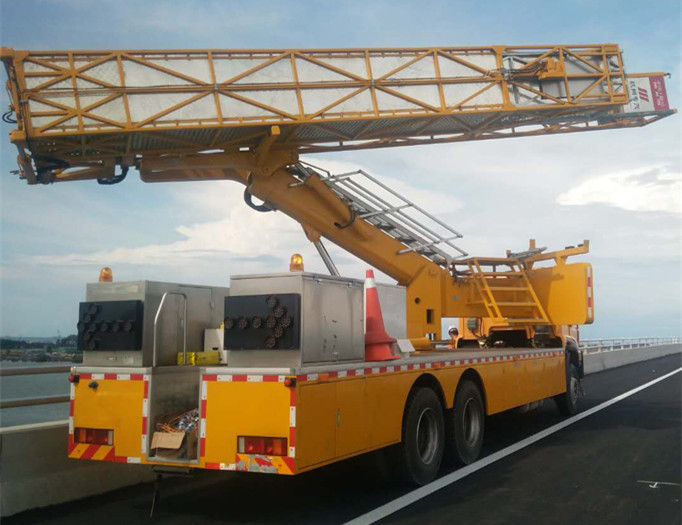 Xe tải kiểm tra cầu loại nền tảng chuyên nghiệp 8x4 với khung gầm FAW 19-22m HZZ5318JQJ