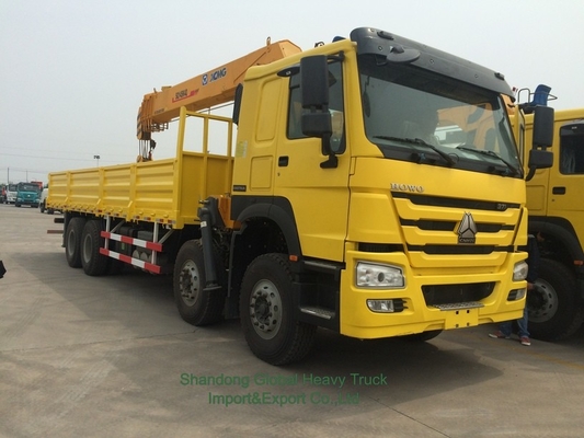 Đồ mới 6X4 HOWO xe tải giường phẳng gắn crane Telescopic Boom Truck