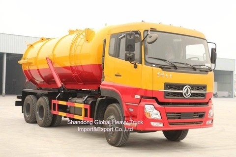 Dongfeng 6 * 4 Tình trạng cao 290HP Máy hút nước thải chân không Xe tải hút nước thải xe tải