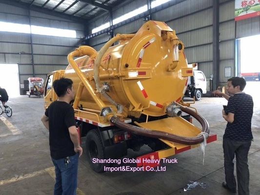 Dongfeng HOWO 4 × 2 Xe hút nước thải với dung lượng bể 12m3 và động cơ 190HP để loại bỏ bùn hiệu quả