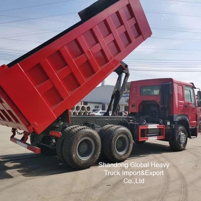 Máy bán cũ HOWO Màu đỏ 380hp/400hp Dump Truck In Stock