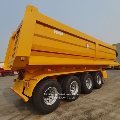 4 Axles Hydraulic Dump Semi Trailer with Q345B High-Tensile Steel and 80-100 Tons Payload Capacity for Heavy-Duty Transport