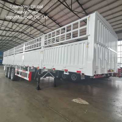 Rơ moóc bán tải hàng rào thép 3 trục để vận chuyển hàng rời