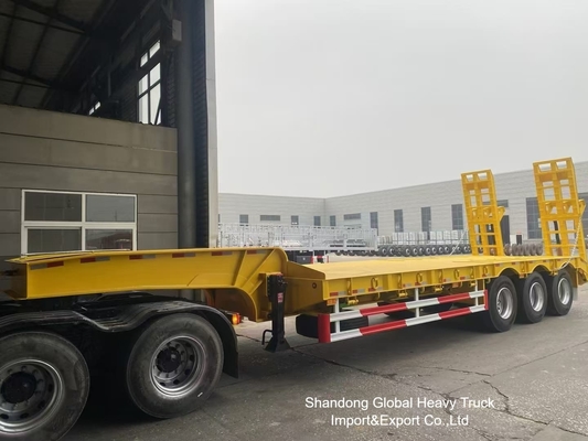 3 trục 60 tấn Chế độ phụ trách nặng Semi-trailer lowbed với trục Fuwa