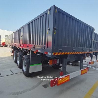 Rơ moóc bán tải hàng rào thép 3 trục để vận chuyển hàng rời