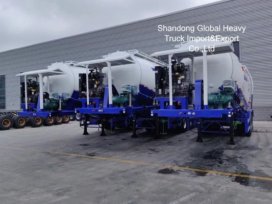 Rơ moóc bán xi măng 45 Cbm với 3 trục để vận chuyển bột khô