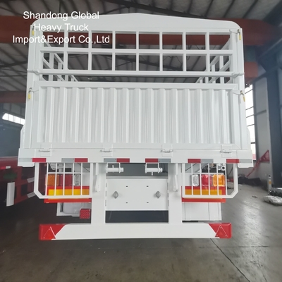 Rơ moóc bán tải hàng rào 3 trục để vận chuyển gia súc và hàng rời