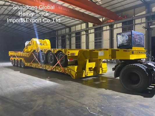 3 trục 60 tấn Chế độ phụ trách nặng Semi-trailer lowbed với trục Fuwa