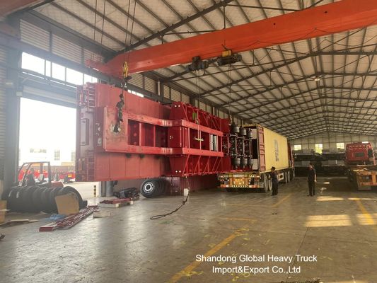 Rơ moóc sàn thấp 3 trục 60 tấn để vận chuyển hàng hóa nặng