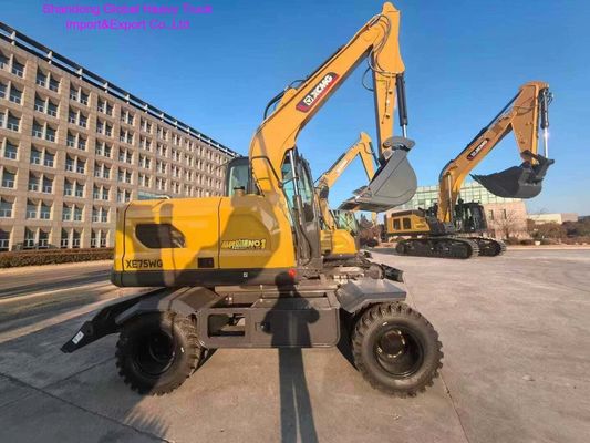 Máy đào bánh xe 7 tấn hiệu quả cao với công suất 0,23m3 và động cơ 48 kW để di chuyển đất