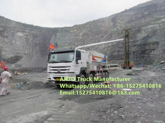 Durable reliable HOWO 10/15/20/30T BCLH-10 máy trộn và nạp tại chỗ thuốc nổ dạng hạt amoni ANFO Xe tải dịch vụ nổ nhũ tương Đơn vị sản xuất thuốc nổ di động khoan MEMU MMU