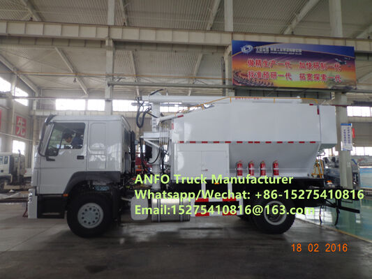 Durable reliable HOWO 10/15/20/30T BCLH-10 máy trộn và nạp tại chỗ thuốc nổ dạng hạt amoni ANFO Xe tải dịch vụ nổ nhũ tương Đơn vị sản xuất thuốc nổ di động khoan MEMU MMU