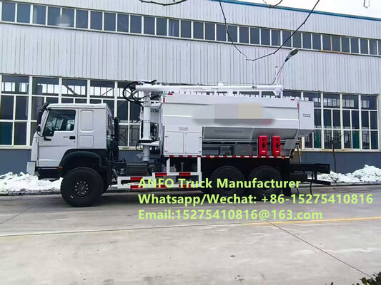 Khả năng cạnh tranh HOWO hoàn toàn mới 10/15/20/30T trộn và nạp chất nổ amoniac hạt lớn ANFO Truck Emulsion Blasting service Khoan Zambia / Zimbabwe / Tanzania / Ghana / Guinea / Namibia / Guyana