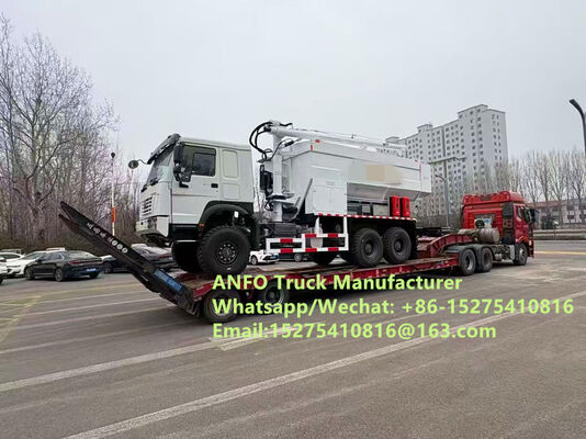 Khả năng cạnh tranh HOWO hoàn toàn mới 10/15/20/30T trộn và nạp chất nổ amoniac hạt lớn ANFO Truck Emulsion Blasting service Khoan Zambia / Zimbabwe / Tanzania / Ghana / Guinea / Namibia / Guyana