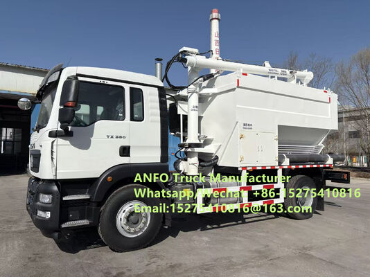 Khả năng cạnh tranh HOWO hoàn toàn mới 10/15/20/30T trộn và nạp chất nổ amoniac hạt lớn ANFO Truck Emulsion Blasting service Khoan Zambia / Zimbabwe / Tanzania / Ghana / Guinea / Namibia / Guyana