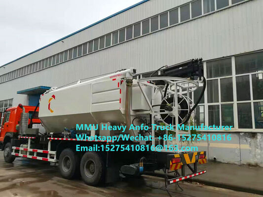 Trộn và sạc tại chỗ chất nổ dầu amoniac nặng đa chức năng Xe tải 15/20/25Ton Emulsion nặng ANFO Xe tải MMU MEMU Nga/Kazakhstan/Uzbekistan/Indonesia/Guinea Dịch vụ thổi mỏ