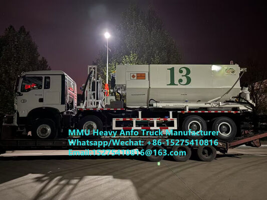 Trộn và sạc thông minh HOWO chất nổ dầu amoni nặng đa chức năng Xe tải 15/20/25Ton Xe tải nhũ tương nặng ANFO Nga/Kazakhstan/Uzbekistan/Indonesia/Guinea Dịch vụ nổ mìn