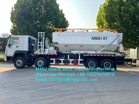 Siêu hiệu suất HOWO trộn và sạc chất nổ dầu amoni nặng đa chức năng Xe tải 15/20/25Ton Nhũ tương nặng ANFO Truck Zambia/Zimbabwe/Tanzania/Ghana/Guinea/Peru Dịch vụ nổ mìn