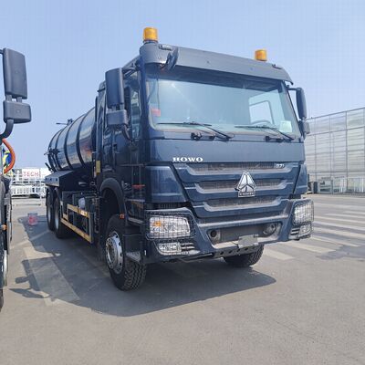HOWO 15CBM Truck hút nước thải chân không với loại ổ 6 × 4 và động cơ 336HP để làm sạch bể phân hủy và vận chuyển bùn