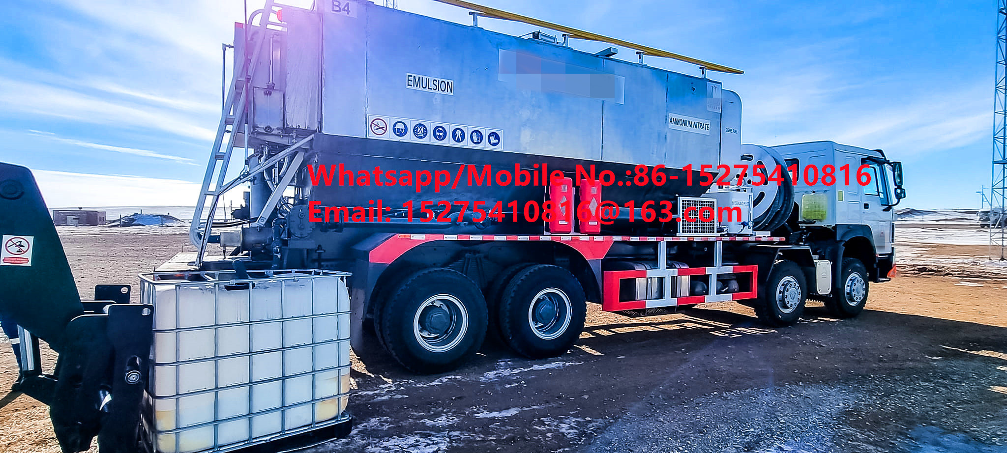 An toàn đáng tin cậy bộ đạp xe tải 15/20/25Tn Heavy Ammonium dầu nổ Emulsion ANFO xe tải MMU MEMU Cho Mông Cổ DR CONGO PERU Ghana khai thác mỏ nổ