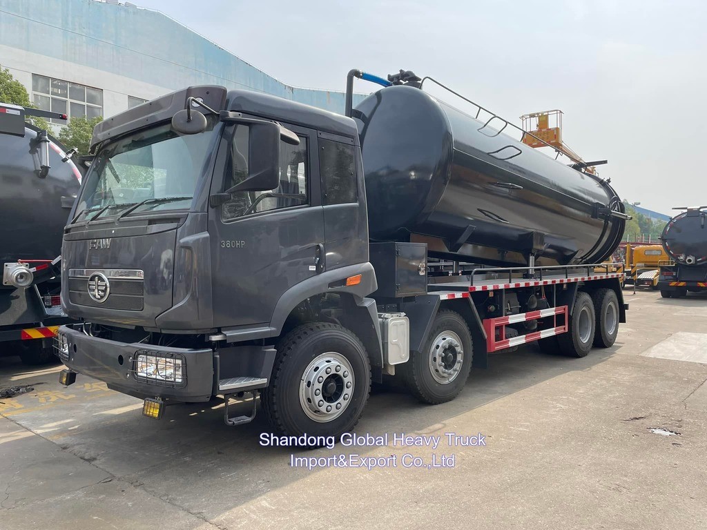 FAW 6X4 bơm áp suất cao 20000L 20ton cống rửa hút xe tải