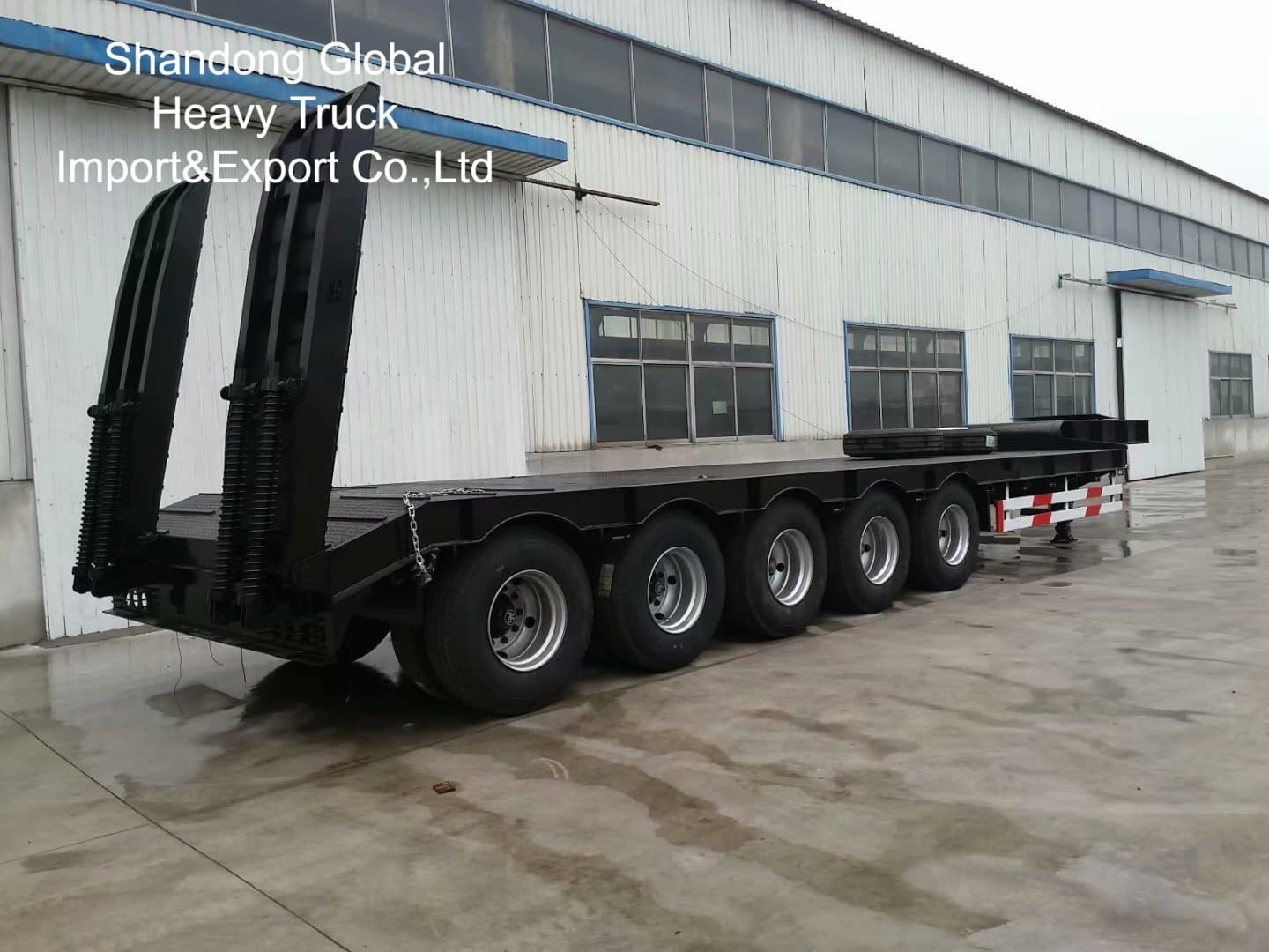 5 Axle 10 Axle 120 Ton Heavy Duty Low Bed Semi Trailer for Heavy Equipment Transport