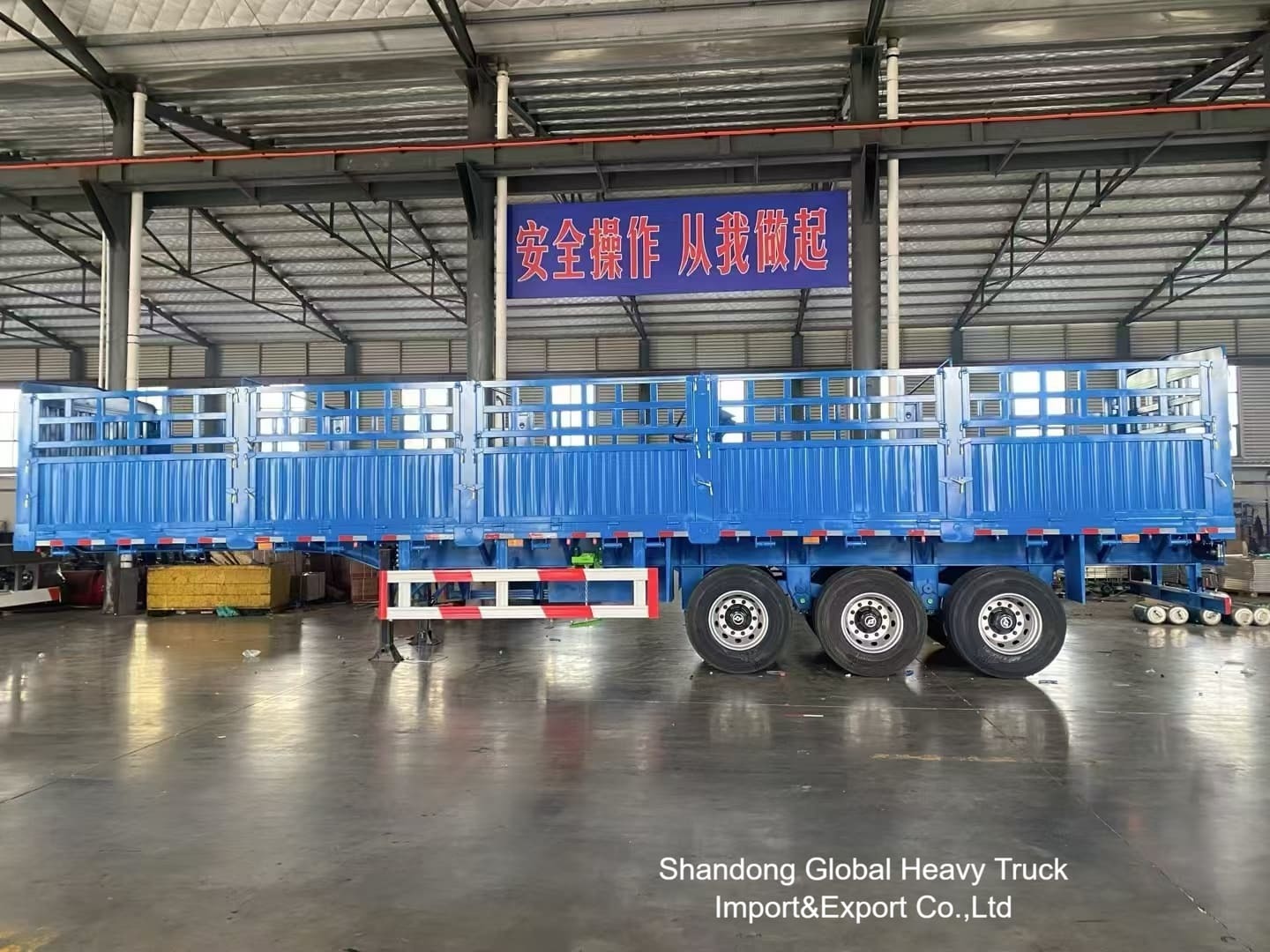 3 trục 50 tấn hàng rào bán trailer với treo khí