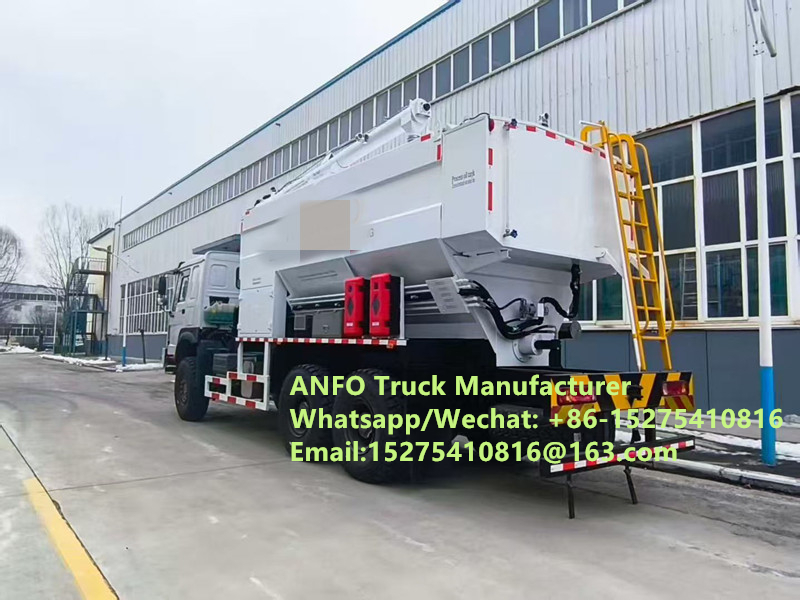 Good off-road performance 6x6 8x8 10/15/20/30T on-site mixing and charging bulk explosives ANFO Truck Emulsion Blasting service Drilling Zambia/Zimbabwe/Tanzania/Ghana/Guinea/Namibia/Guyana