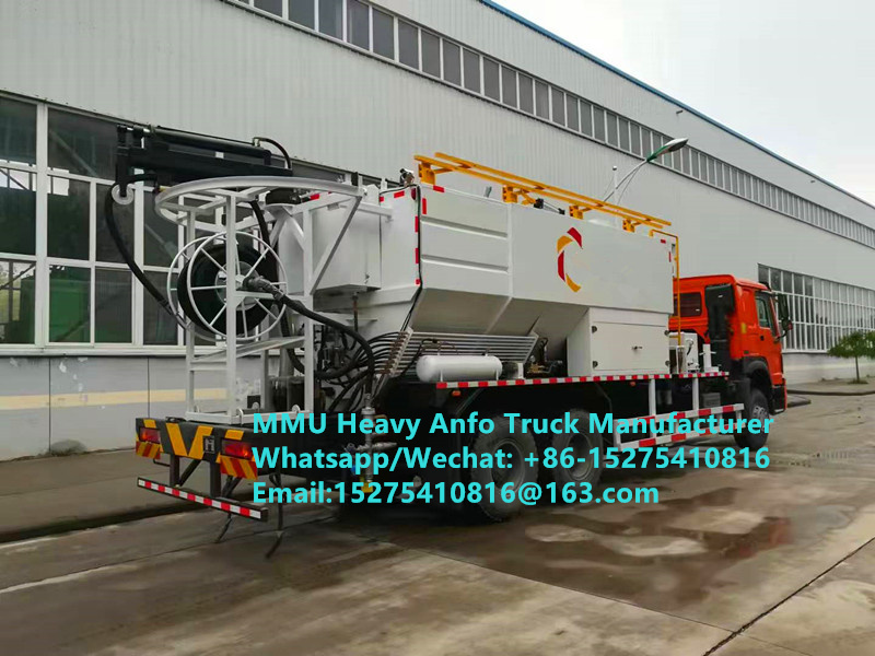 Trộn và sạc tại chỗ chất nổ dầu amoniac nặng đa chức năng Xe tải 15/20/25Ton Emulsion nặng ANFO Xe tải MMU MEMU Nga/Kazakhstan/Uzbekistan/Indonesia/Guinea Dịch vụ thổi mỏ
